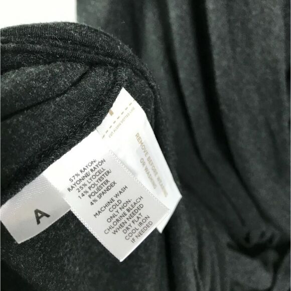 Loft Womens Faux Wrap Dress, Dark Gray Charcoal Sleeveless Knit Pullover - Picture 7 of 10